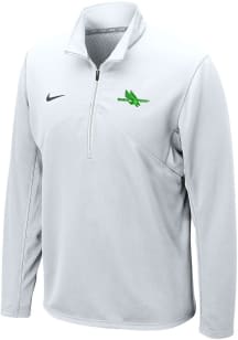 Nike North Texas Mean Green Mens White Dri-FIT Training Long Sleeve 1/4 Zip Pullover