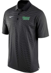 Nike North Texas Mean Green Mens Black Stadium Stripe Short Sleeve Polo