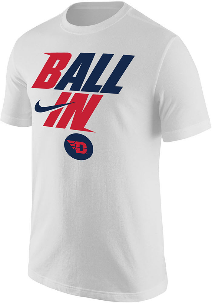 Nike Dayton Flyers White Ball In Bench Short Sleeve T Shirt