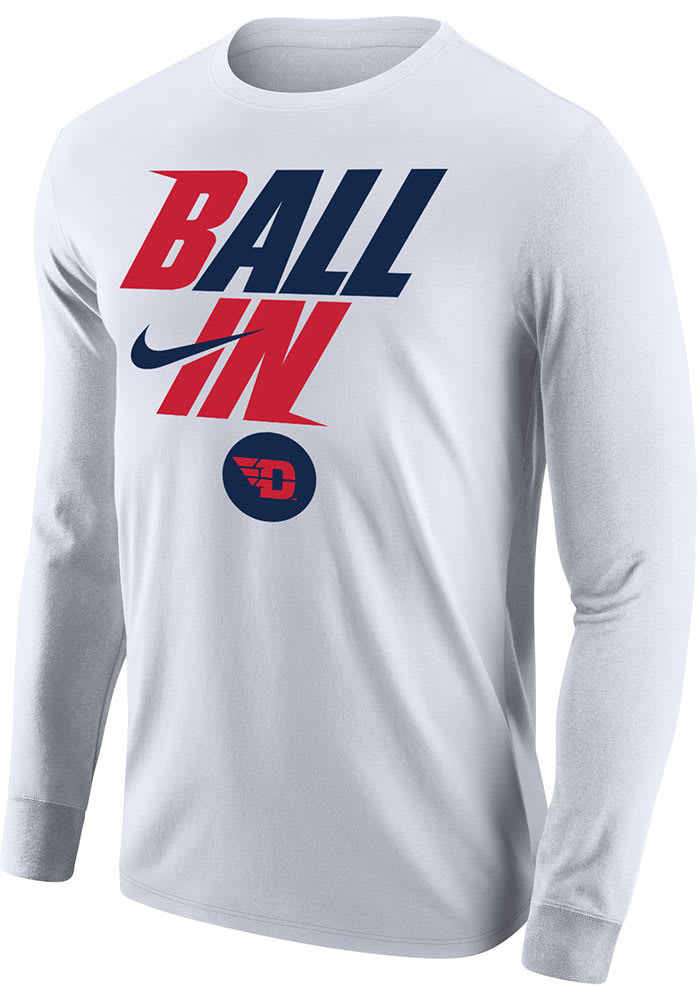 Nike Dayton Flyers White Ball In Bench Long Sleeve T Shirt