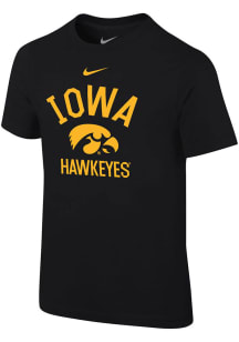 Boys Iowa Hawkeyes Black Nike No 1 Design Short Sleeve T-Shirt
