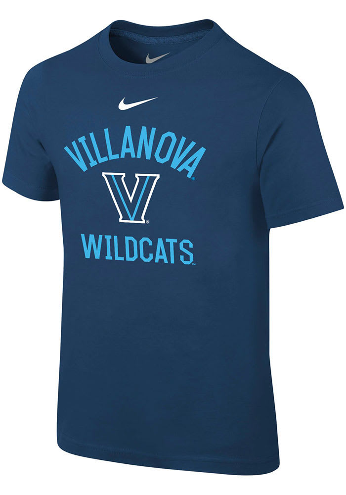 Nike Villanova Wildcats Boys Navy Blue No 1 Design Short Sleeve T-Shirt