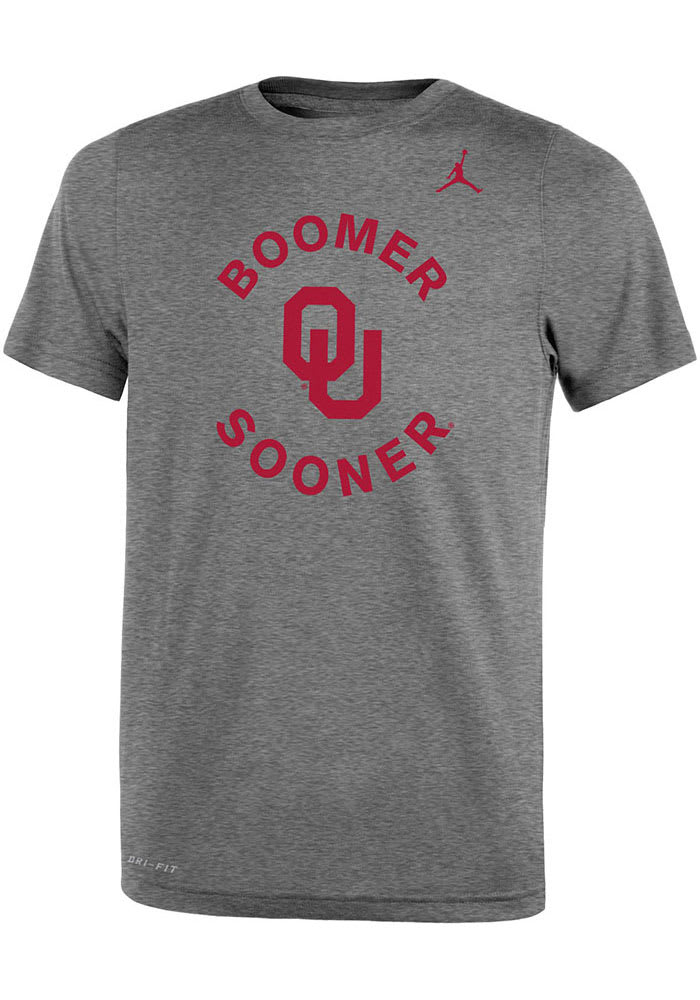 Nike Oklahoma Sooners Youth Grey Boomer Sooner Circle JM Short Sleeve T-Shirt