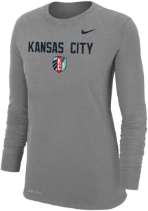 Nike KC Current Womens Grey Dri-Fit Long Sleeve T-Shirt