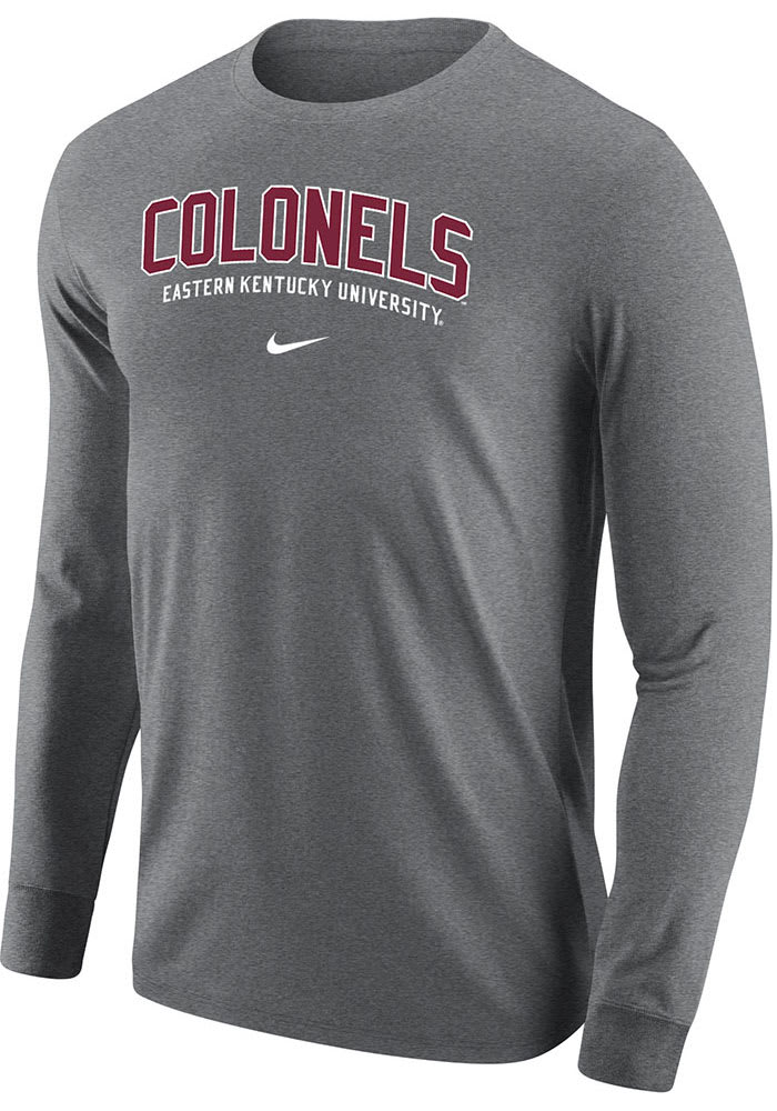 Nike Eastern Kentucky Colonels Charcoal Arch Team Name Long Sleeve T Shirt