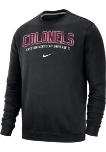Nike Eastern Kentucky Colonels Mens Black Arch Team Name Long Sleeve Crew Sweatshirt
