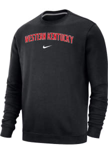 Nike Western Kentucky Hilltoppers Mens Black Arch Team Name Long Sleeve Crew Sweatshirt