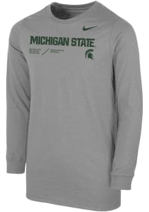 Nike Michigan State Spartans Youth Grey SL Team Issue Long Sleeve T-Shirt
