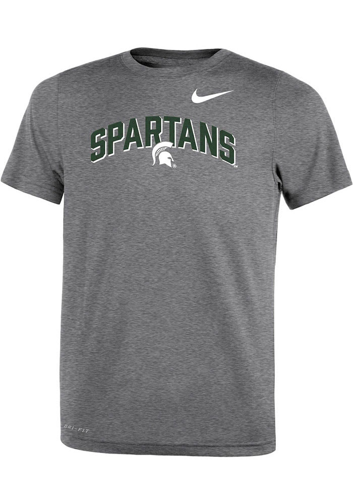 Nike Michigan State Spartans Boys Grey SL Legend Team Issue Short Sleeve T-Shirt