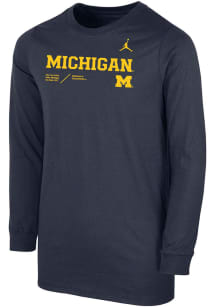 Nike Michigan Wolverines Youth Navy Blue SL Team Issue Long Sleeve T-Shirt