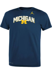 Nike Michigan Wolverines Boys Navy Blue SL Legend Team Issue Short Sleeve T-Shirt