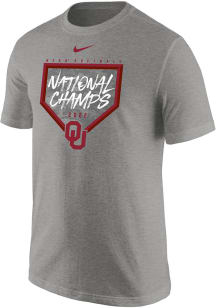 Nike Oklahoma Sooners Grey 2022 Softball National Champions Short Sleeve T Shirt