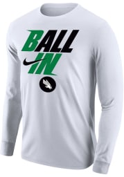 Nike North Texas Mean Green White Ball In Bench Long Sleeve T Shirt