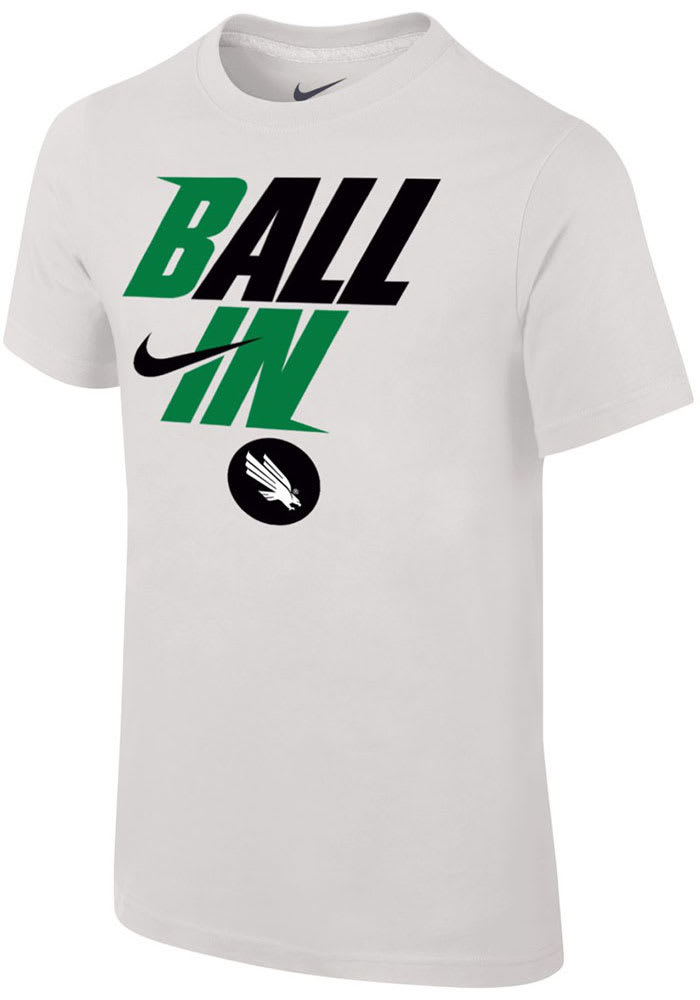 Nike North Texas Mean Green Youth White Bench Short Sleeve T-Shirt
