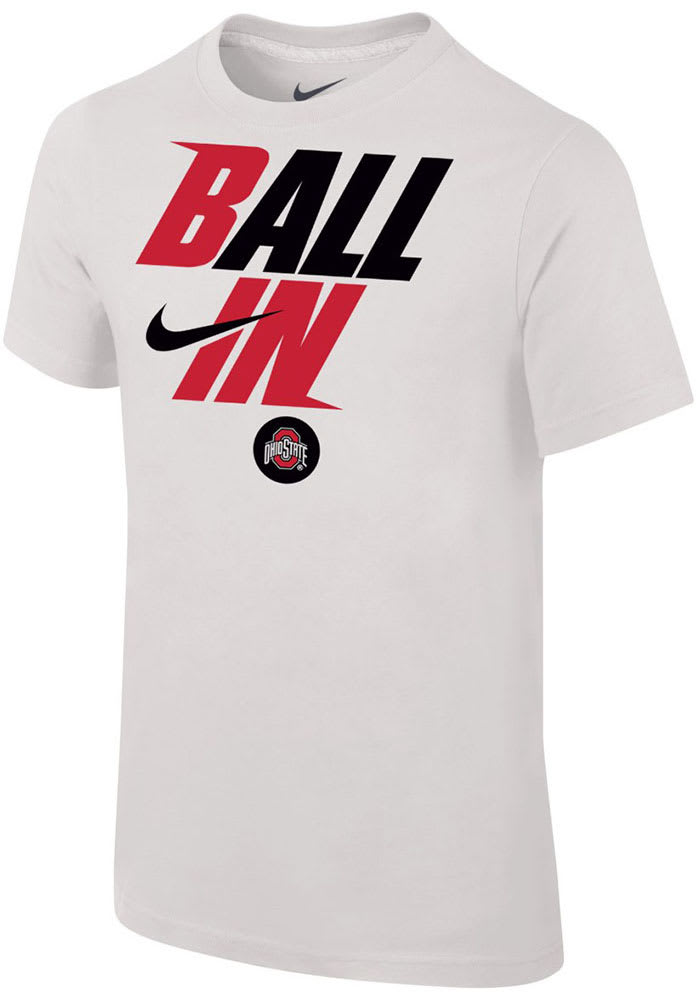 Nike Ohio State Buckeyes Youth White Bench Short Sleeve T-Shirt