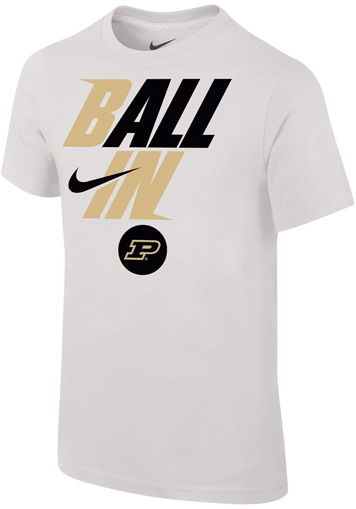 Nike Purdue Boilermakers Youth White Bench Short Sleeve T-Shirt