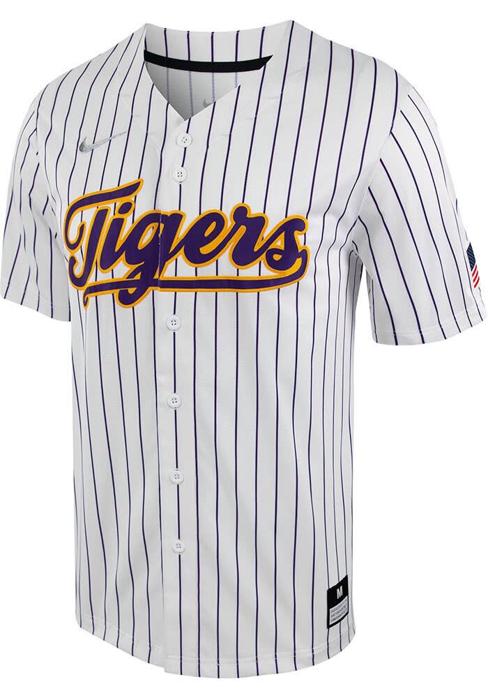 Retro Brand Men's LSU Tigers White Replica Baseball Jersey