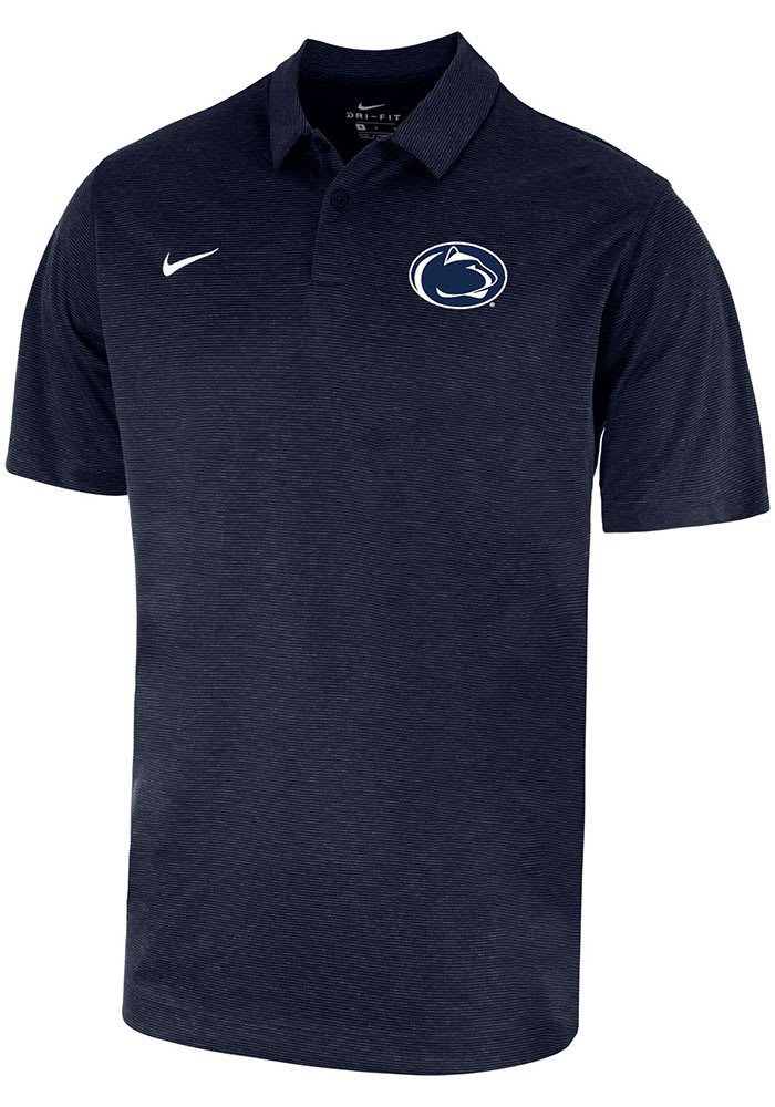 Nike Penn State Nittany Lions Mens Navy Blue Heather Logo Short Sleeve Polo