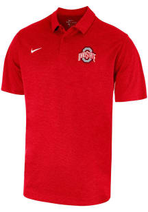 Mens Ohio State Buckeyes Red Nike Heather Logo Short Sleeve Polo Shirt
