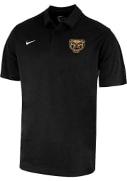 Nike Oakland University Golden Grizzlies Mens Black Heather Logo Short Sleeve Polo