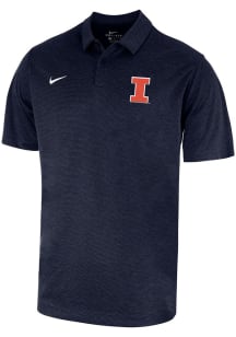 Mens Illinois Fighting Illini Navy Blue Nike Heather Logo Short Sleeve Polo Shirt