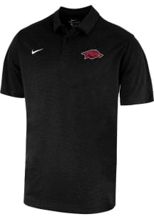 Nike Arkansas Razorbacks Mens Black Heather Short Sleeve Polo