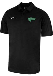 Nike North Texas Mean Green Mens Black Heather Short Sleeve Polo