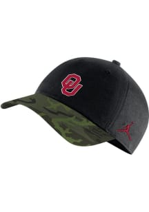 Nike Oklahoma Sooners Camo Visor Military L91 Adjustable Hat - Black