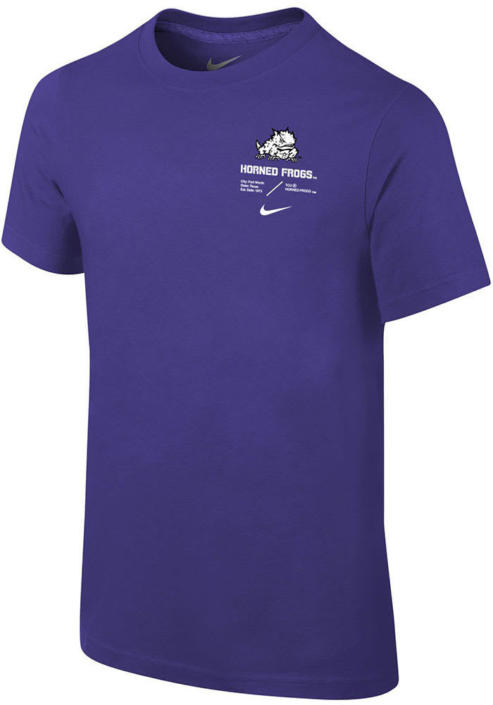 Nike TCU Horned Frogs Youth Purple SL Team Issue Short Sleeve T-Shirt