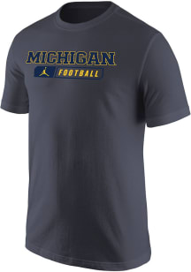 Nike Michigan Wolverines Grey Jordan Football Short Sleeve T Shirt