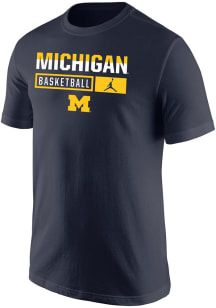 Nike Michigan Wolverines Navy Blue Jordan Basketball Short Sleeve T Shirt