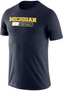 Nike Michigan Wolverines Navy Blue Drifit JordanFootball Short Sleeve T Shirt