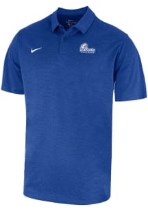 Nike Drake Bulldogs Mens Blue Heather Short Sleeve Polo