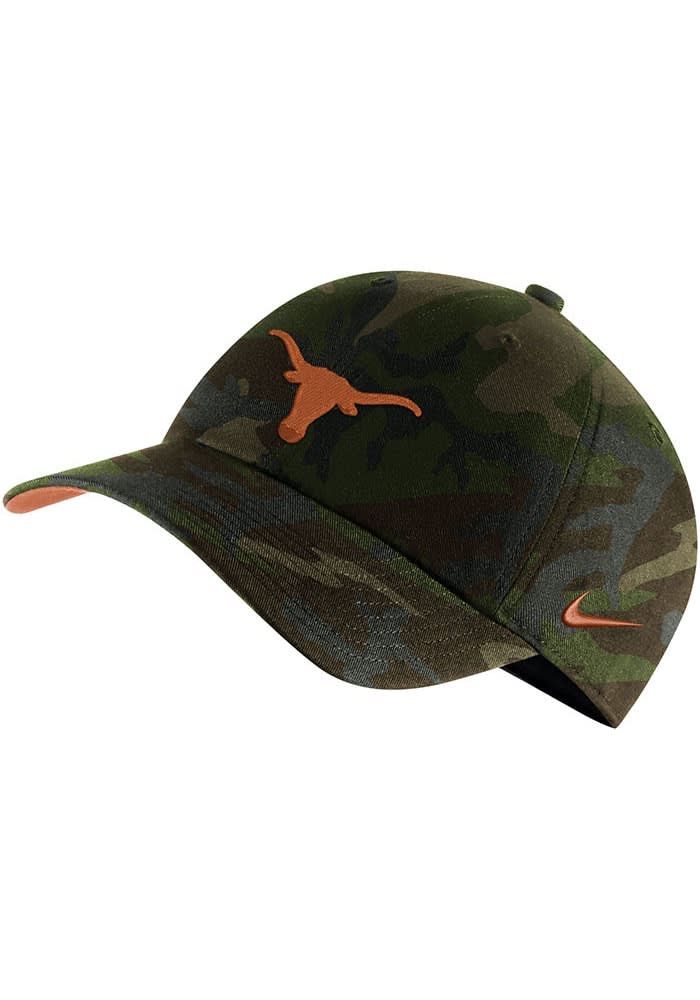 Nike Texas Longhorns GREEN Camo Campus Adjustable Hat - 19863929