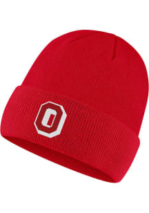Nike Ohio State Buckeyes Red Logo Cuffed Mens Knit Hat