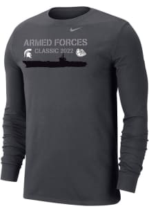 Nike Michigan State Spartans Grey Armed Forces Classic Long Sleeve T Shirt