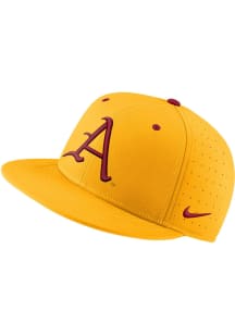 Nike Arkansas Razorbacks Mens Gold Aero True On-Field Baseball Fitted Hat