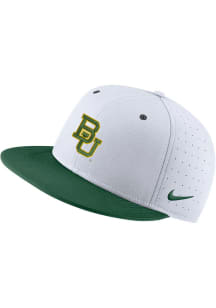 Nike Baylor Bears Mens White Aero True On-Field Baseball Fitted Hat