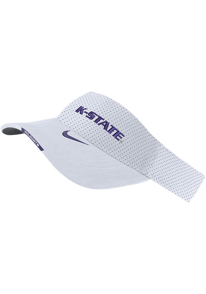Nike K-State Wildcats Mens White 2022 Sideline DF Adjustable Visor