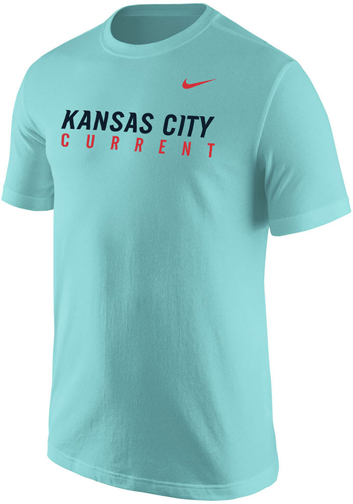 KC Current Unisex Teal Nike Combed Cotton Wordmark T-Shirt XXLarge