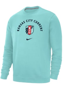 Nike KC Current Mens Teal Arch Name Mascot Long Sleeve Crew Sweatshirt