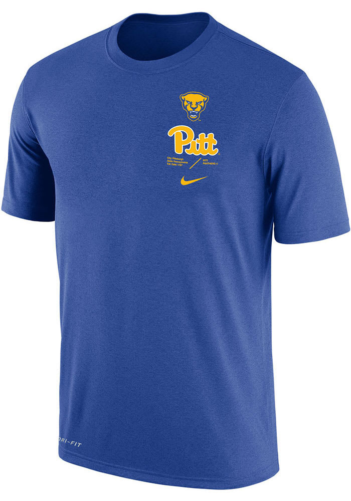 Nike Pitt Panthers Blue DriFIT Team Issue Short Sleeve T Shirt