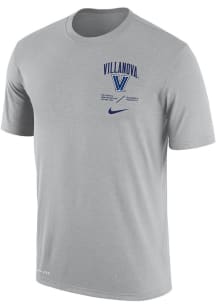 Nike Villanova Wildcats Grey DriFIT Team Issue Short Sleeve T Shirt