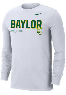 Nike Baylor Bears White DriFIT Team Issue Long Sleeve T Shirt