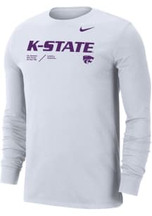 Nike K-State Wildcats White DriFIT Team Issue Long Sleeve T Shirt