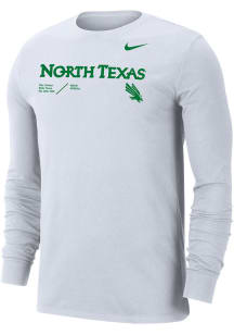 Nike North Texas Mean Green White DriFIT Team Issue Long Sleeve T Shirt