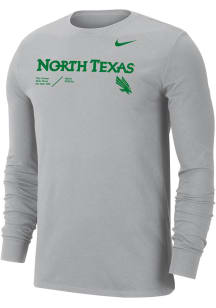 Nike North Texas Mean Green Grey DriFIT Team Issue Long Sleeve T Shirt
