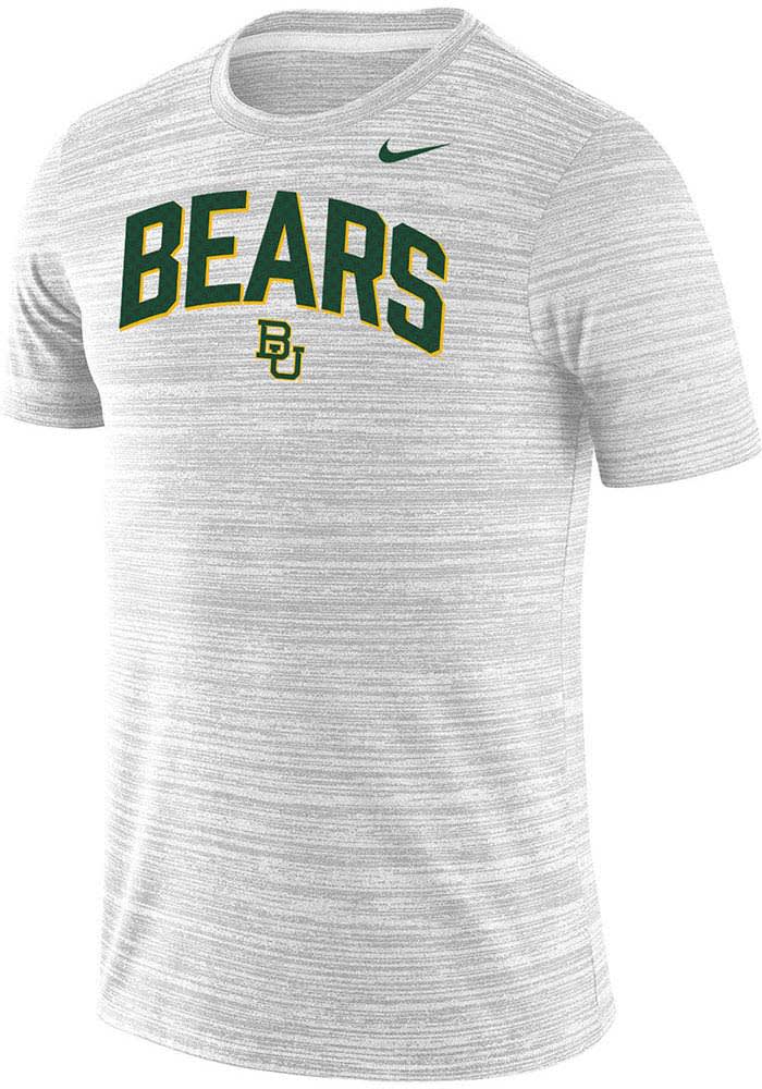 Nike Baylor Bears White Velocity Team Issue Short Sleeve T Shirt, White, 100% POLYESTER, Size 2XL, Rally House