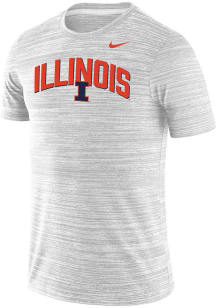 Nike Illinois Fighting Illini White Velocity Team Issue Short Sleeve T Shirt