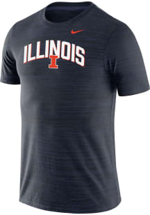 Illinois Fighting Illini Navy Blue Nike Velocity Team Issue Short Sleeve T Shirt